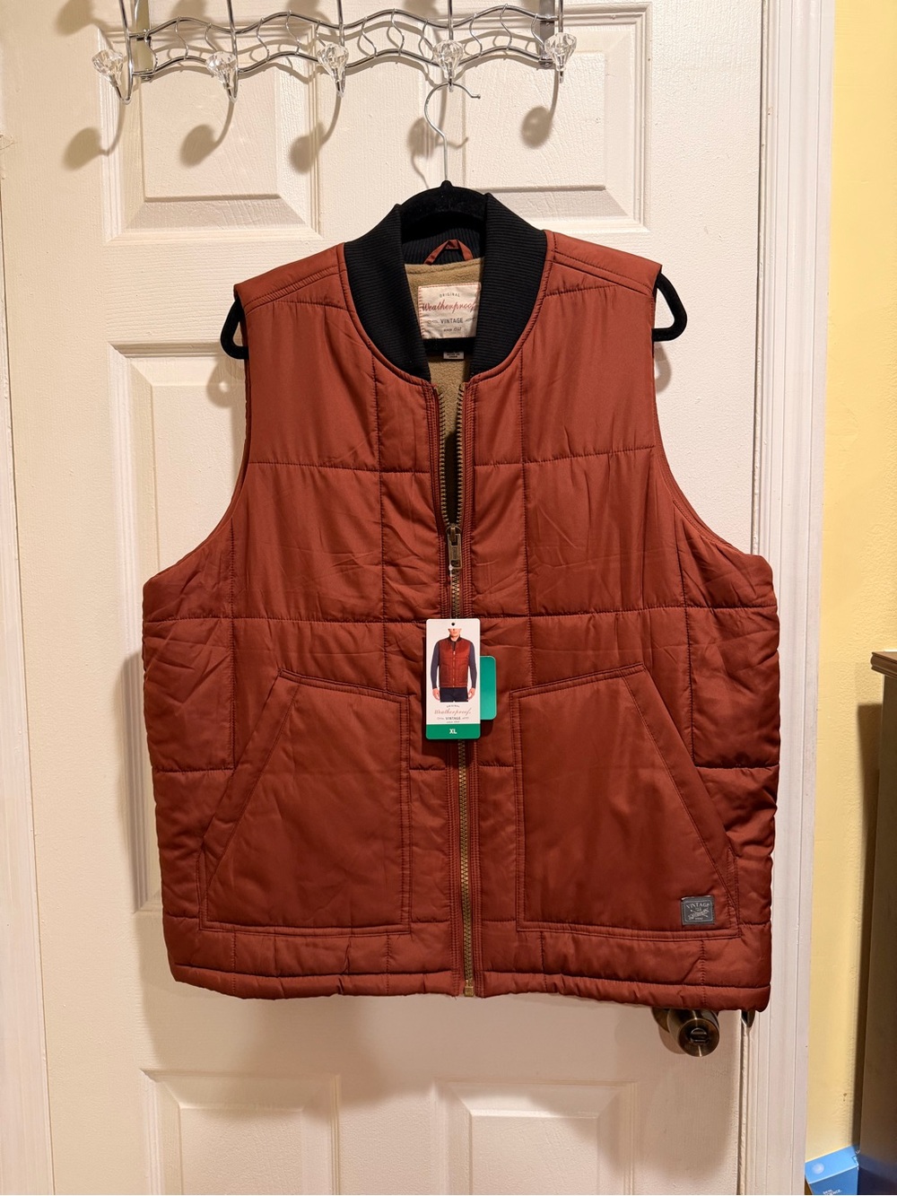 Weatherproof Quilted Rust Red Men's Puffer Vest